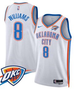 Men’s Oklahoma City Thunder Swingman #8 Williams Jersey V2 – All Stitched GJJ010